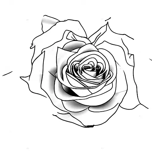 1 dark rose & 1 light rose together tattoo design idea