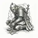Templar knight kneeling  tattoo design idea