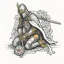 Templar knight kneeling  tattoo design idea