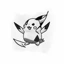 pokemon pikachu ghost tattoo design idea