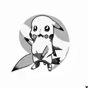 pokemon pikachu ghost tattoo design idea