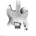 Telecaster electric guitar, grand piano, drum kit tattoo design idea