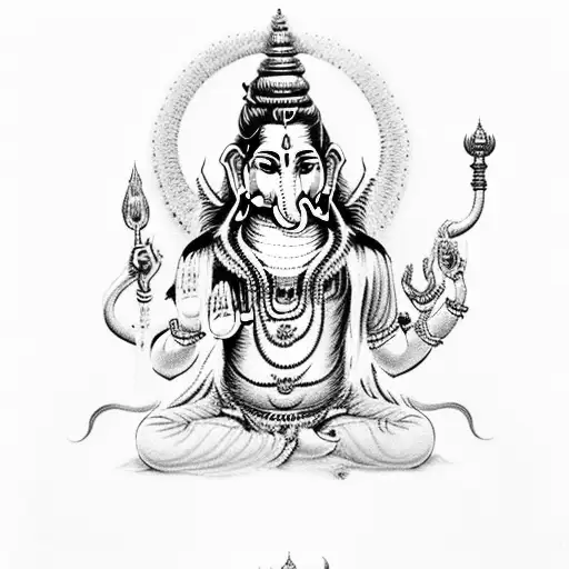 lord Shiva and lord Ganesha  tattoo design idea