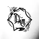 Trampstamp with the name Daniel  tattoo design idea