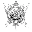 4 tattoos of avatar the last air bender nations (fire, water, earth, air) tattoo design idea
