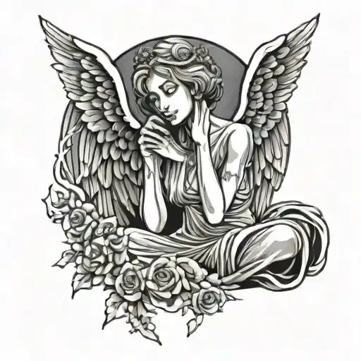 weeping angel tattoo design idea