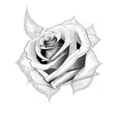 tiara and a rose tattoo design idea