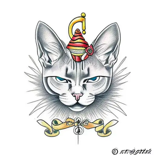 normal cat and sphynx cat  tattoo design idea