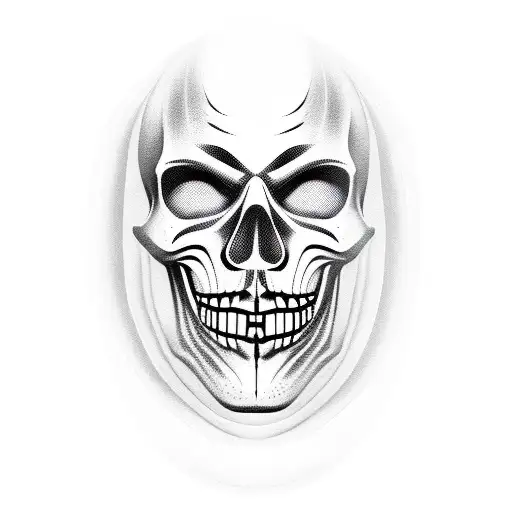 anonymous mask with skeleton  tattoo design idea