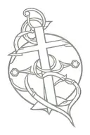cross, apollo greek god, italian horn, us marine anchor, sun tattoo design idea