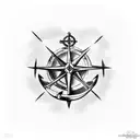 anchor and compass tattoo design idea