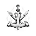 anchor and compass tattoo design idea