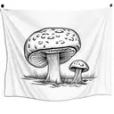 A mushroom in a tapestry is a sophisticated image of a mushroom that resembles the tapestry patterns. tattoo design idea