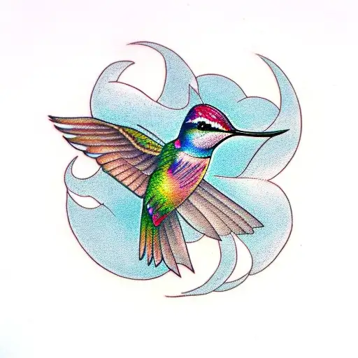 infinity hummingbird tattoo design idea