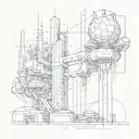 A futuristic cityscape with neural network connections intertwined throughout tattoo design idea