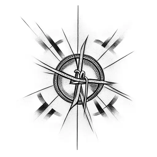 Christian Cross with barbed wire  tattoo design idea