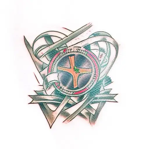 cross with barbed wire  tattoo design idea