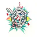 cross with barbed wire  tattoo design idea