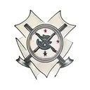 cross with barbed wire  tattoo design idea