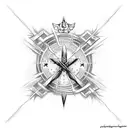 western cross with barbed wire  tattoo design idea