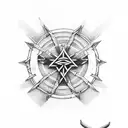 western cross with barbed wire  tattoo design idea