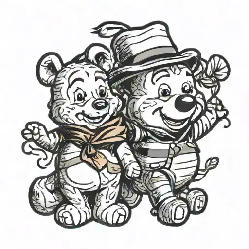 Woody and Winnie The Pooh tattoo design idea