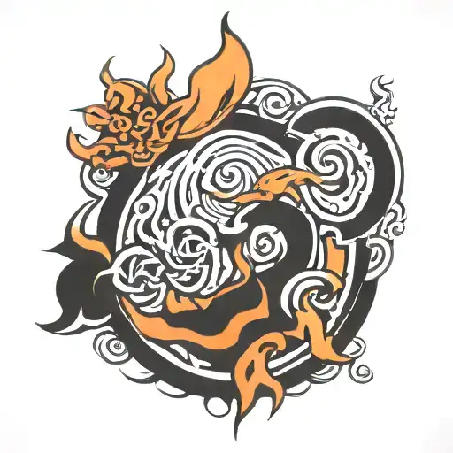 earth fire air and water symbol from avatar the last airbender  tattoo design idea