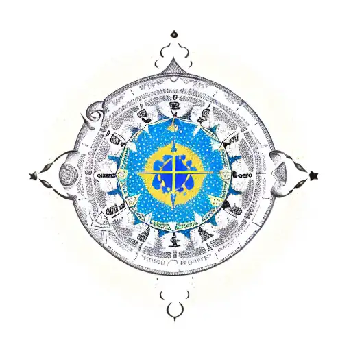 Saudi map with cancerous horoscope (all 3 signs are cancers) also incorporate some Arabic Bedouin culture  tattoo design idea