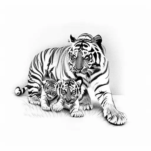 Mother and Baby Tiger Tattoo | TikTok
