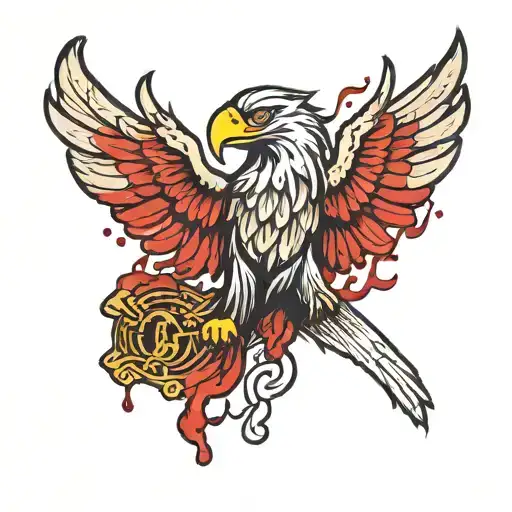 make the Pontiac greek eagle with blood dripping for the genocide  tattoo design idea