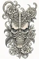 Rib cage tattoo with intricate tattoo design idea