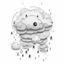rest in cloud with rain  tattoo design idea