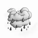 rest in cloud with rain  tattoo design idea