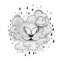 rest in cloud with rain  tattoo design idea