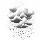 cloud and rain with black sketch and letter if tattoo design idea