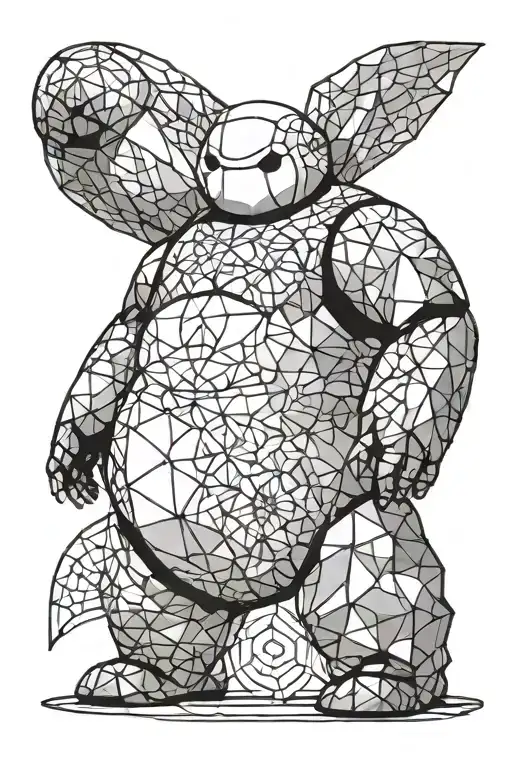stained glass Belle Stitch Baymax tattoo design idea