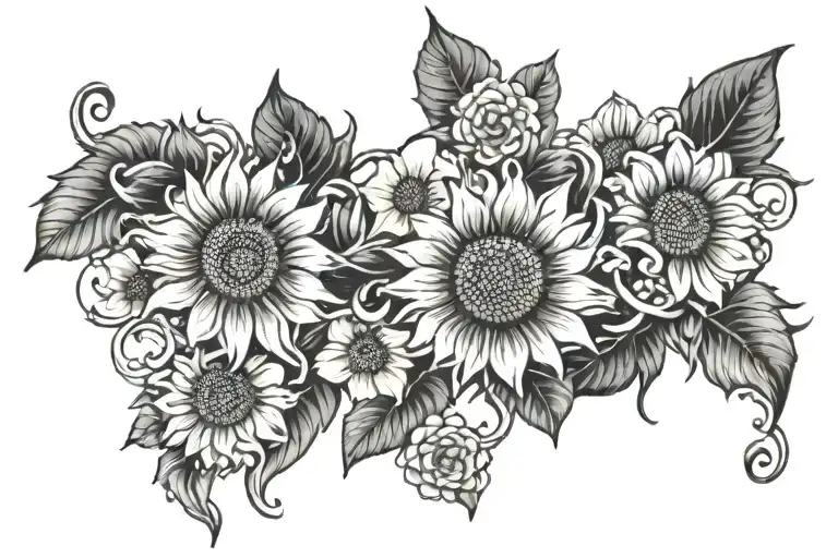 sunflowers and flowers anklet bracelet tattoo tattoo design idea