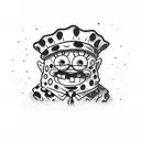 SpongeBob dressed like Freddy Kruger  tattoo design idea