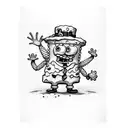 SpongeBob dressed like Freddy Kruger  tattoo design idea