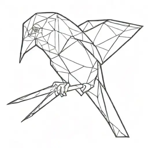 Origami agapornis tattoo design idea