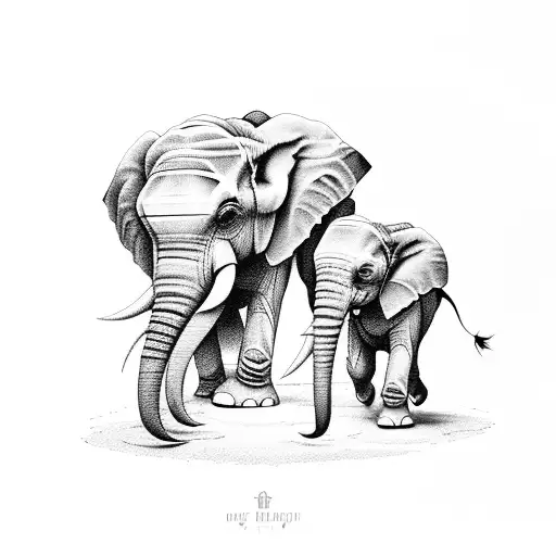 girl elephant  tattoo design idea