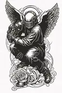 Welder Angel Cross tattoo design idea