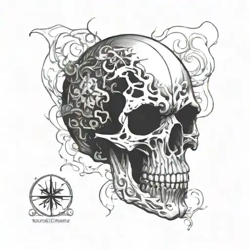 skull in a test of Rorschach  tattoo design idea