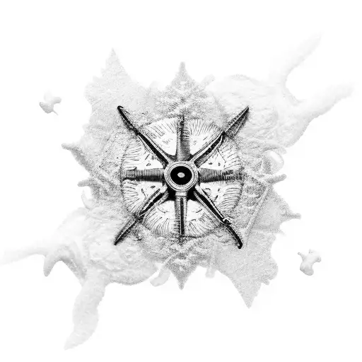  sea airplane snowflake tattoo design idea