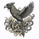 phoenix breaking from shackles tattoo design idea