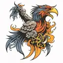 Phoenix breaking from shackles tattoo design idea