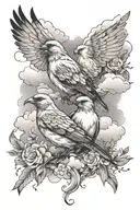 nature birds clouds holding onto something angelic something tattoo design idea