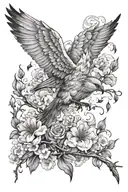 nature birds clouds holding onto something angelic something tattoo design idea