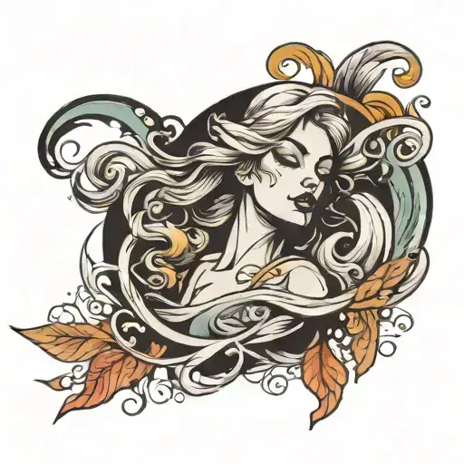 wind blowing tattoo design idea