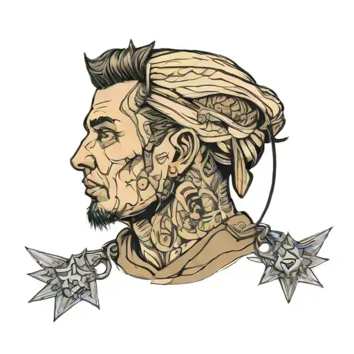 Realism tattoo of a brave soldier receiving a medal for bravery, with intricate details and shading tattoo design idea